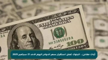 ثبات مفاجئ.. البنوك تعلن استقرار سعر الدولار اليوم الأحد 21 سبتمبر 2025